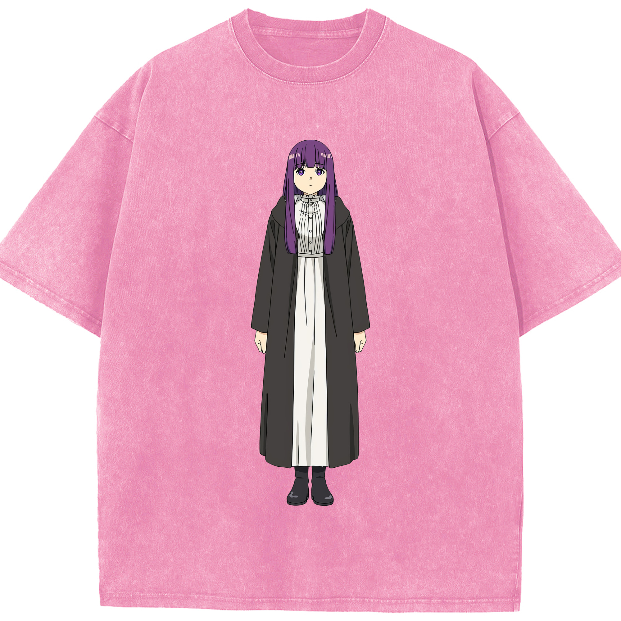 （画像用） 葬送のフリーレン Frieren 綿100% ヴィンテージ風 半袖Tシャツ（フロントプリント）